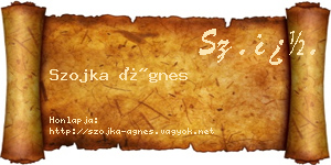 Szojka Ágnes névjegykártya